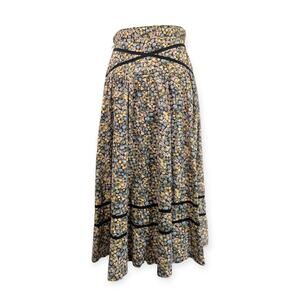 Vintage 70s Calico Floral Prairie Gunne Sax Style Skirt Size Small
